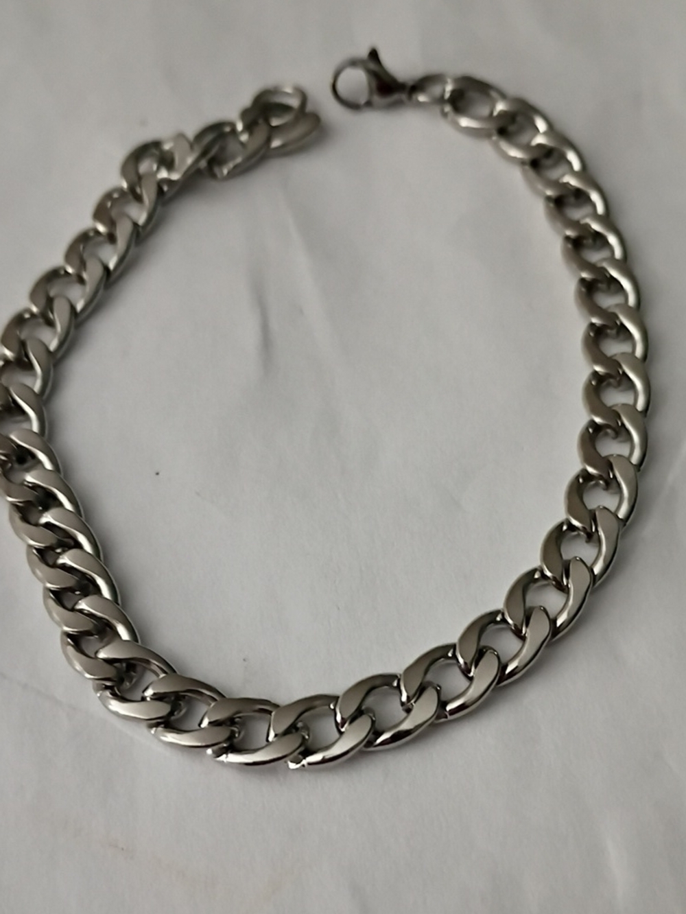 Men's Silver Chain Link Bracelet - Unbranded